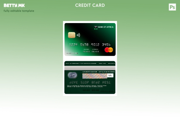 Модерен стил шаблон за мастер картички на банка во Бурунди Африка